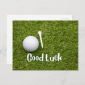 Golf Gruß Golfball viel Glück zum Golfer Postkarte (Vorne/Hinten)
