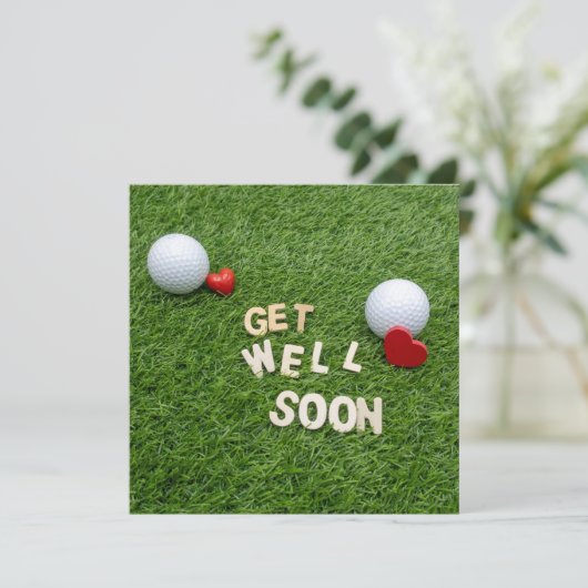 Golf Gruß Golfer bald wieder gut mit Ball Green Karte (Stehend Vorderseite)