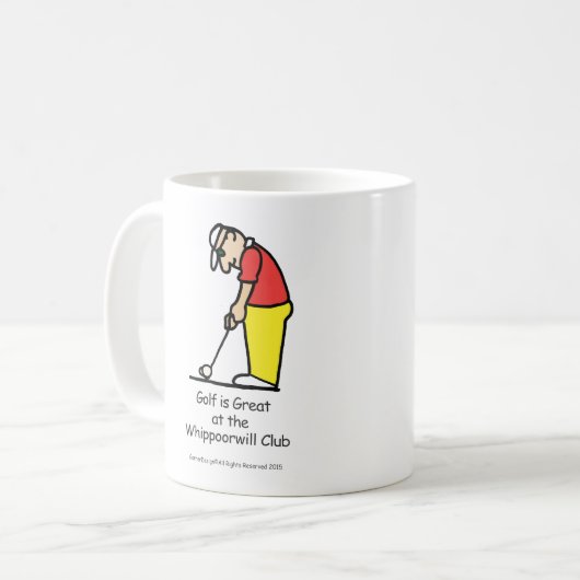 Golf-Gruß-Tasse Kaffeetasse (Vorderseite Links)