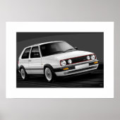 Golf GTI mk2 Poster Illustration (Vorne)