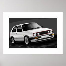 Golf GTI mk2 Poster Illustration