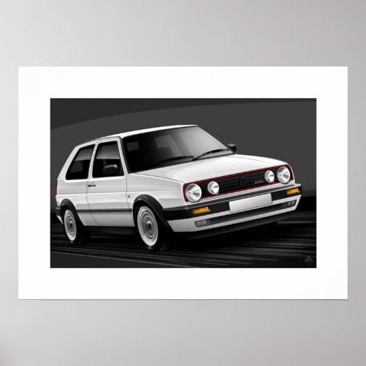 Golf GTI mk2 Poster Illustration (Vorne)