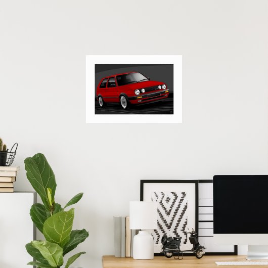 Golf GTI mk2 Poster Illustration (Heimbüro)