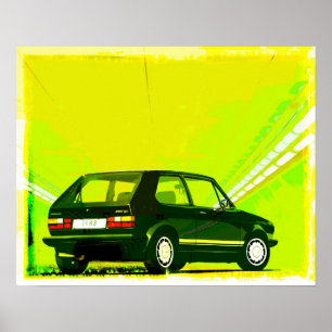Golf GTi MkI Grün Poster