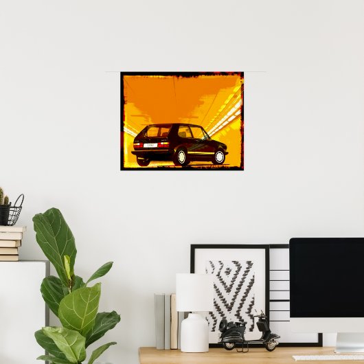 Golf GTi MkI Orange Poster (Heimbüro)