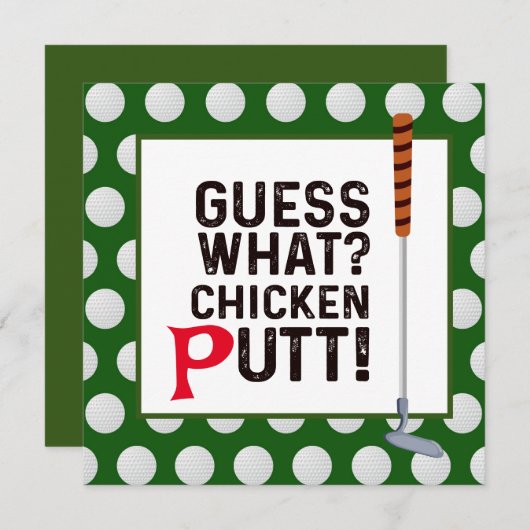 Golf Guest What Chicken Putt Funny Gruß Golfer Dankeskarte (Vorne/Hinten)