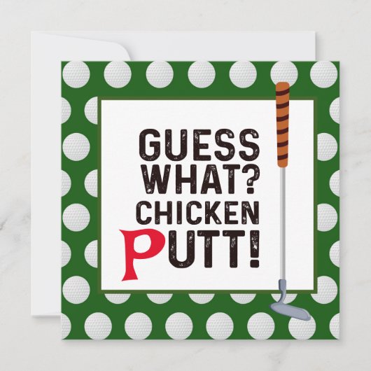 Golf Guest What Chicken Putt Funny Gruß Golfer Dankeskarte (Vorderseite)