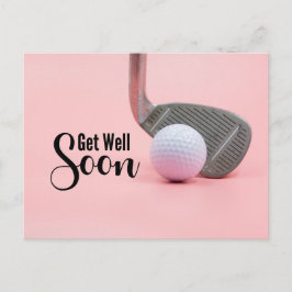Golf Gut bald für die Frau Golfer pink Thema Postkarte