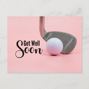 Golf Gut bald für die Frau Golfer pink Thema Postkarte
