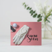 Golf Gut bald für die Frau Golfer pink Thema Postkarte (Stehend Vorderseite)