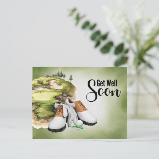 Golf Gut bald Golfer Postkarte (Stehend Vorderseite)