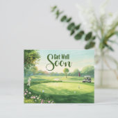 Golf Gute Besserung Golfer Postkarte (Stehend Vorderseite)