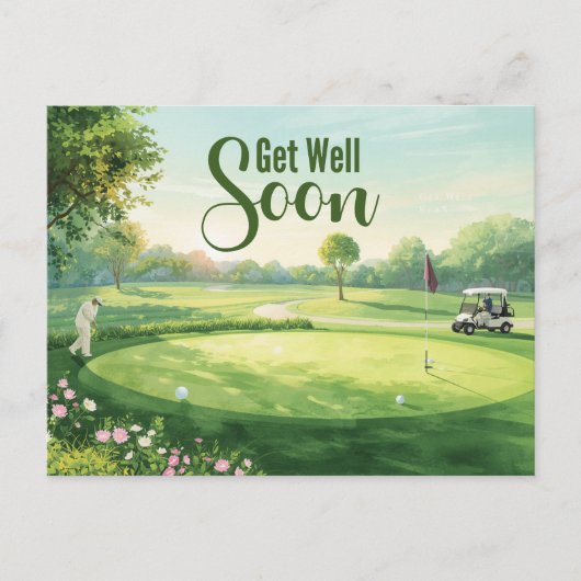 Golf Gute Besserung Golfer Postkarte (Vorderseite)