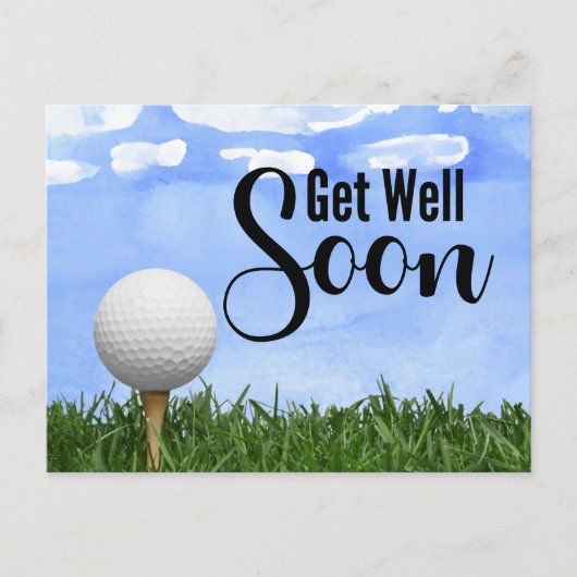 Golf Gute Besserung Golfer Postkarte (Vorderseite)
