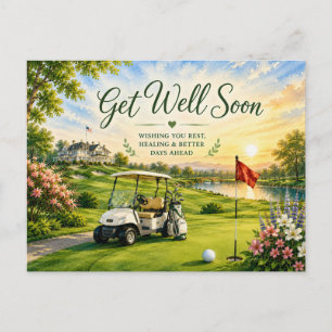 Golf Gute Besserung Wasserfarben für Golfer Postkarte