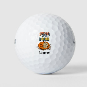 Golf Halloween mit beängstigendem Kürbiskuchen Golfball