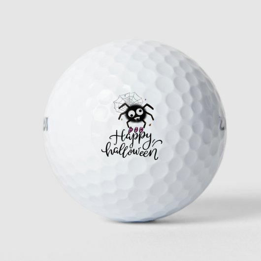 Golf Halloween mit Geisterspinne, beängstigende Sp Golfball (Vorderseite)