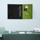 Golf Halloween mit Golfball und Kürbisgespenst Banner (Messeveranstaltung)