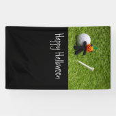 Golf Halloween mit Golfball und Kürbisgespenst Banner (Horizontal)