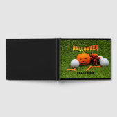 Golf Halloween mit Kürbisgolfball und Tee Gues Gästebuch (Voll)