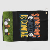 Golf Halloween mit Monster und Golf Golf Tower Golfhandtuch (Horizontal)