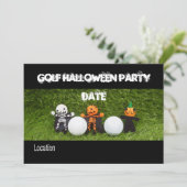 Golf Halloween-Party Einladung mit Monster (Stehend Vorderseite)