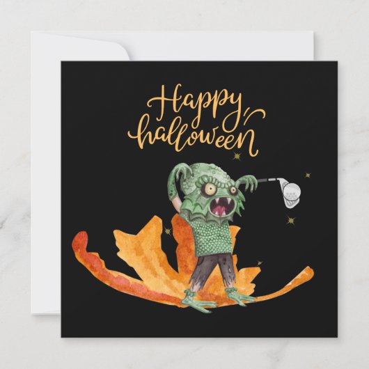 Golf Halloween Tag für Golfer Postkarte (Vorderseite)