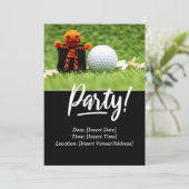 Golf Halloween Thema für Golfer Einladung (Stehend Vorderseite)