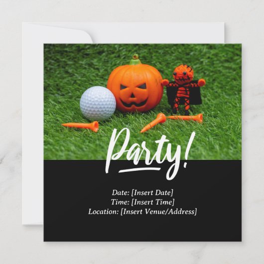 Golf Halloween Thema für Golfer Einladung (Vorderseite)