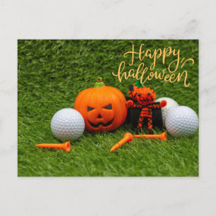 Golf Halloween zu golfen mit Golfball Halloween Postkarte