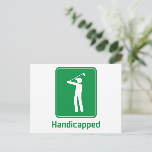Golf - Handicapped Postkarte (Stehend Vorderseite)