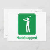 Golf - Handicapped Postkarte (Vorne/Hinten)