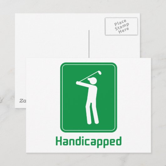 Golf - Handicapped Postkarte (Vorne/Hinten)