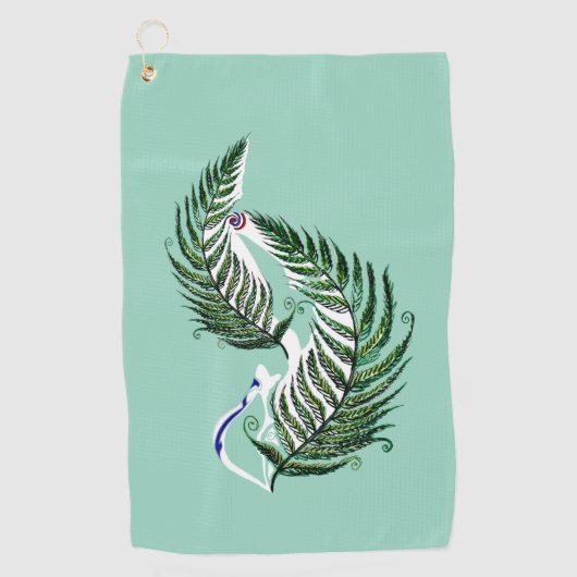 Golf Handtuch Aotearoa NZ Land Farn Design (Vorderseite)
