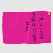 Golf Handtuch in heißen rosa mit Golfflunde (Horizontal)