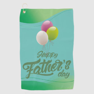 Golf Handtuch mit Ballons darauf Happy Vatertag
