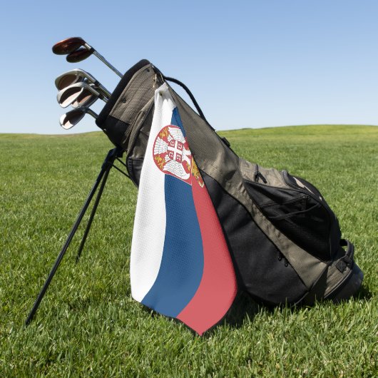 Golf Handtuch mit der Flagge Serbiens (Gras)