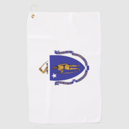 Golf Handtuch mit Fahne von Massachusetts