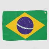 Golf Handtuch mit Flagge Brasiliens (Horizontal)