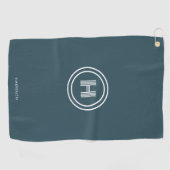 Golf Handtuch | Modernes einfaches Monogramm (Horizontal)
