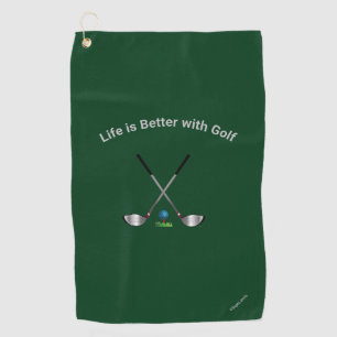 Golf-Handtuch RETIRED Golfangebot Design Grün Golfhandtuch
