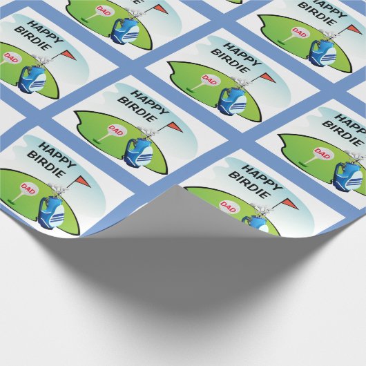 Golf Happy Birdie Cartoon Party / Glossy Geschenkpapier (Ecke)