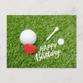 Golf Happy Birthday Golf Ball und Tee mit Liebe C Postkarte (Vorderseite)