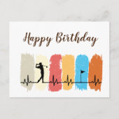 Golf Happy Birthday Golfer Golfing Postkarte (Vorderseite)