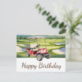 Golf Happy Birthday Golfer Golfing Postkarte (Stehend Vorderseite)