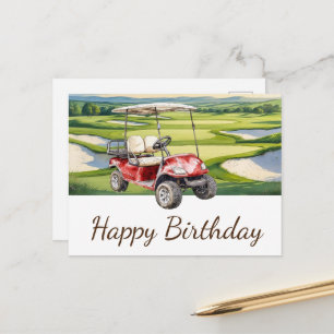 Golf Happy Birthday Golfer Golfing Postkarte