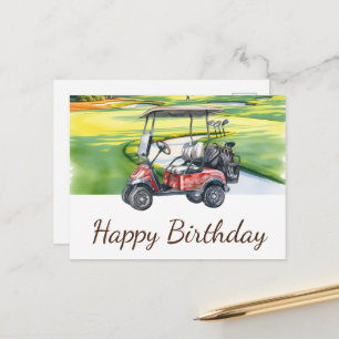 Golf Happy Birthday Golfer Golfing Postkarte