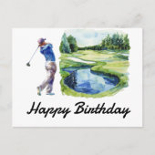 Golf Happy Birthday Golfer Golfing Postkarte (Vorderseite)