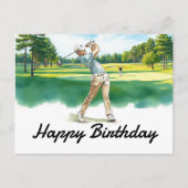 Golf Happy Birthday Golfer Golfing Postkarte (Vorderseite)
