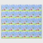 Golf Happy Birthday mit Golfwagen Packpapier (Flach)